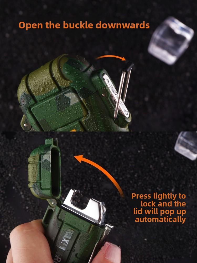 Flamingo F12 Waterproof Dual Arc Outdoor Camping Windproof Lighter USB Rechargeable Lighter