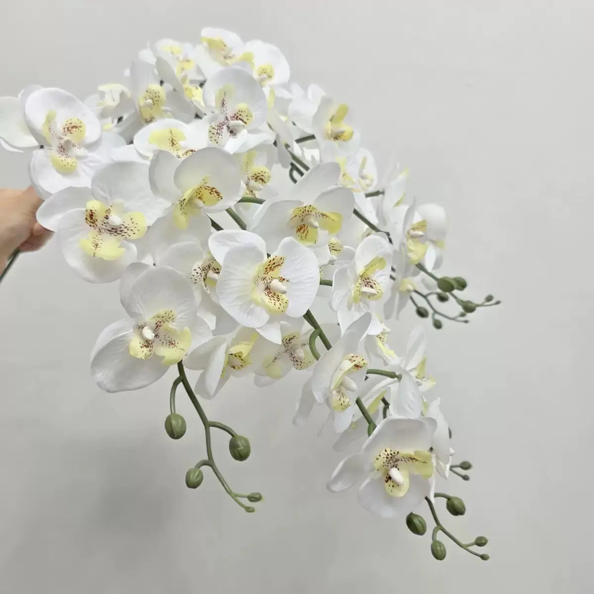 5-Pack 38-Inch Artificial Orchid Stems, Realistic Non-Silk Fake Flowers, Ideal for Wedding, Home, Office Decor, Bathroom, Kitchen Fruit Garnish
