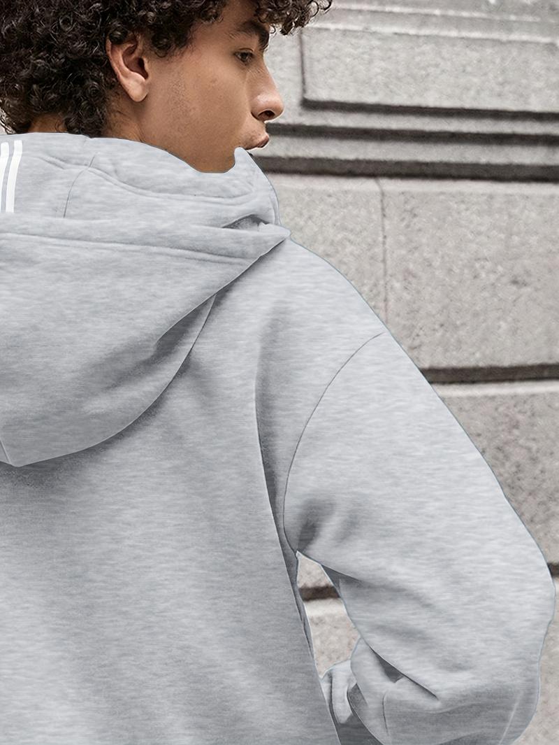 1pc TNZI men's full zipper windproof mask hoodie long-sleeved jacket versatile and fashionable urban style, with zippers and pockets - warm, windproof and durable, suitable for daily or outdoor autumn/winter wear