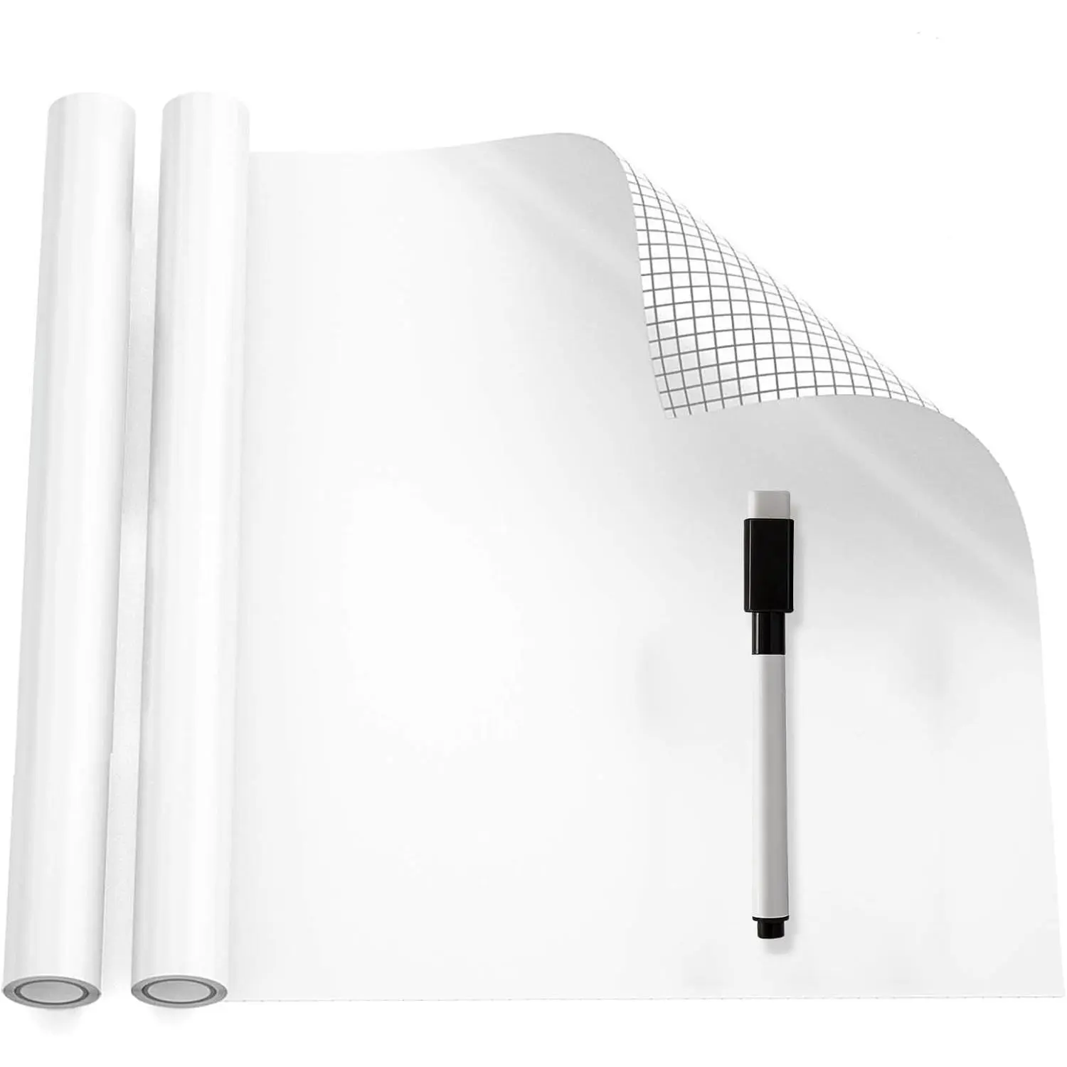 Large Whiteboard Sticker Roll Peel and Stick 17.7" x 78" Dry Erase White Board for Wall, Removable Self-Adhesive Whiteboard for Office, , Classroom, Wall Decal,  & Easy to Clean