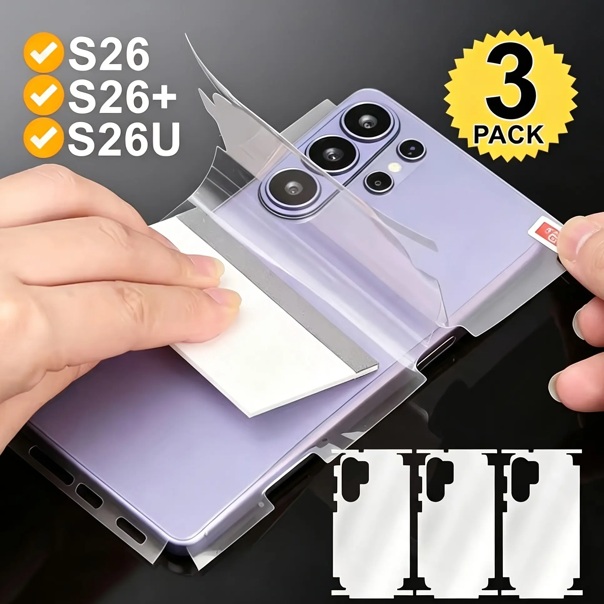 3 Pcs Back Hydrogel Film Screen Protector For Samsung Galaxy S26 Ultra S25 S24 S23 S22 Ultra Plus S25 Edge Phone Accessories