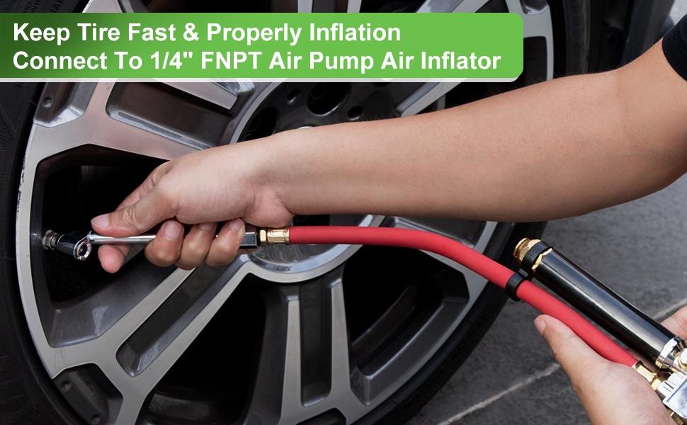 10-120 PSI Heavy Duty Tire Pressure Gauge with Inflator Air Chuck with Pressure Gauge with 4 Way Tool and Valve Cores Air Compressor Attachments Tire Inflator Nozzle for Car Automotive Truck 10-120 PSI Heavy Duty Tire Pressure Gauge with Inflator Air Chuck with Pressure Gauge with 4 Way Tool and Valve Cores Air Compressor Attachments Tire Inflator Nozzle for Car Automotive Truck