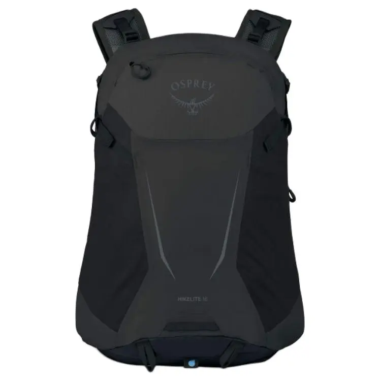 Osprey Hikelite 18L Lightweight Waterproof Hiking Backpack for Men and Women, Minimalist Style in Black