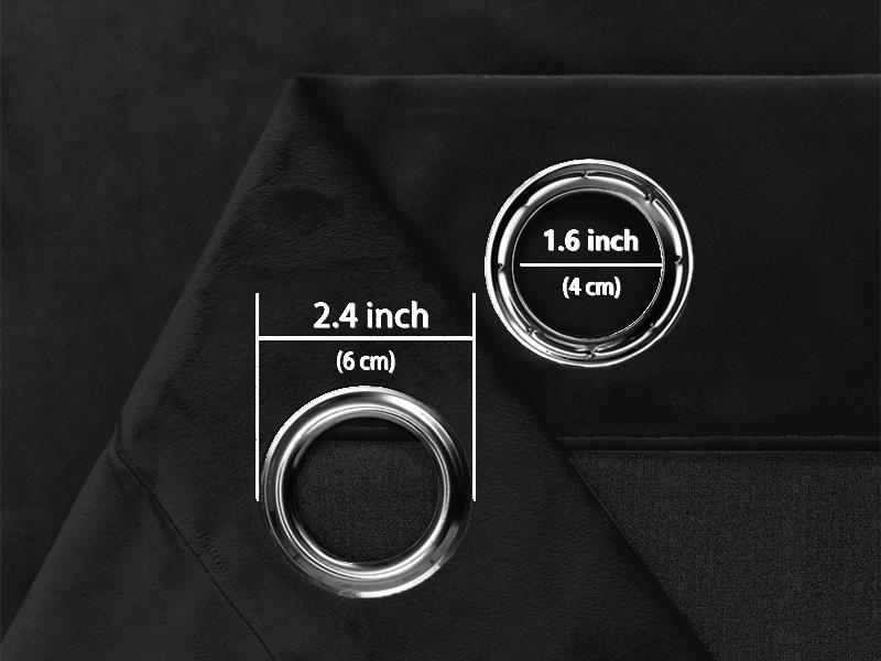 Blcak Velvet Curtains for Living Room - 96 Inches Long Thermal Insualted Room Darkening Window Blackout Drapes for Bedroom/Movie/Background, Set of 2 Panels with Tiebacks, 52 x 96 inches