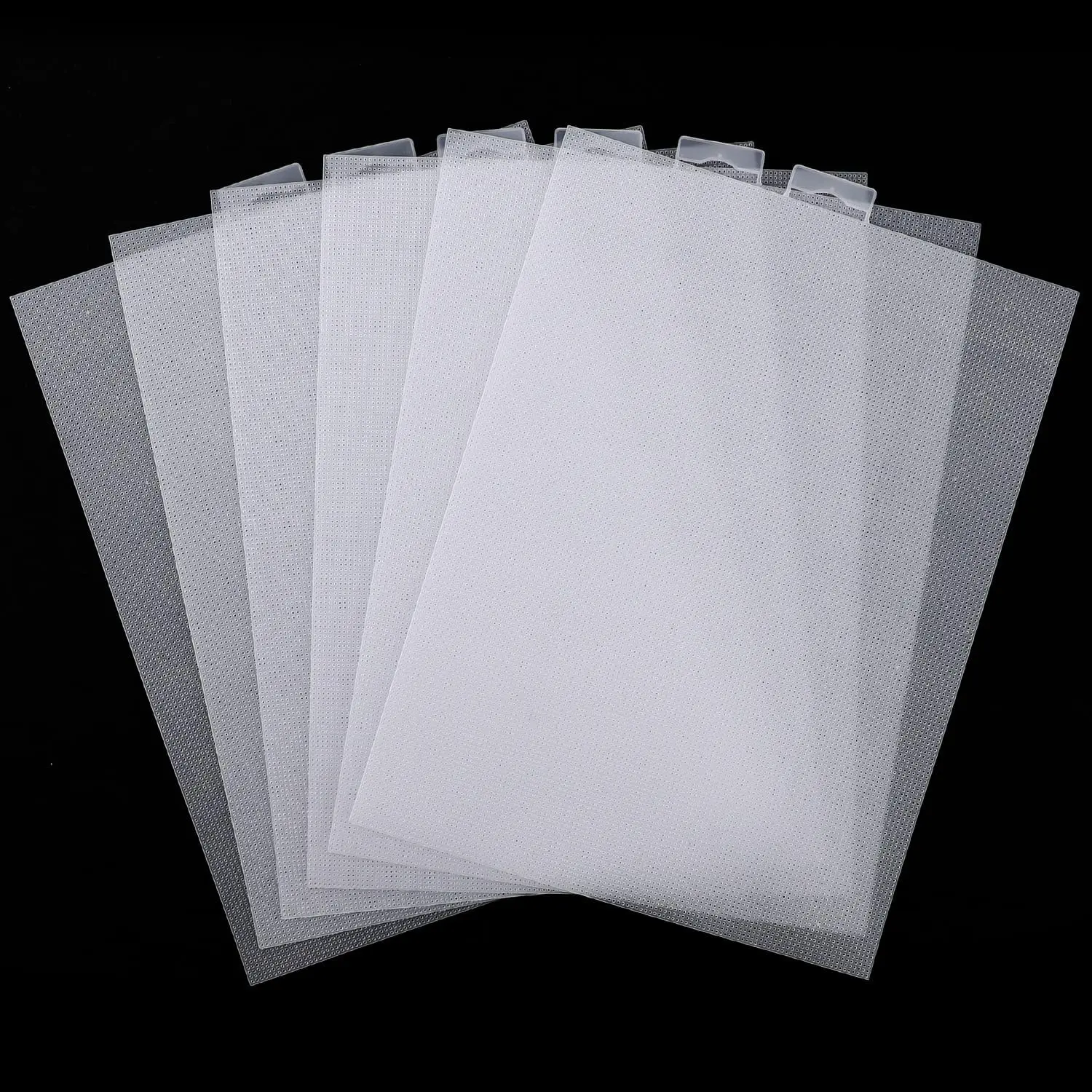 6 PCS 14 Count 11x8.2 inch Plastic Mesh Canvas Sheets for Cross Stitch Embroidery Knit Crochet DIY Projects (White)