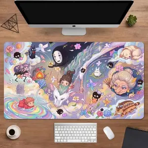 Anime Gaming Mouse Pad, Kawaii Studio Ghibli Inspired Desk Mat, Cute XXL Cartoon Desk Mat