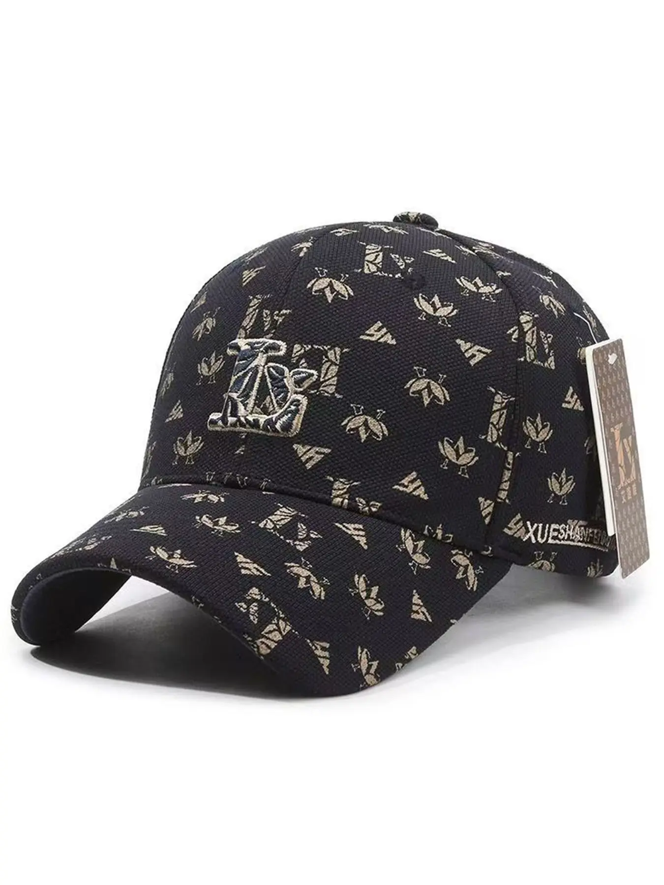 Pattern Baseball Hat, Embroidered Letter Casual Sun Hat, Adjustable Zipper Design, Unisex, Streetwear, Outdoor Sports, Baseball Cap Adjustable