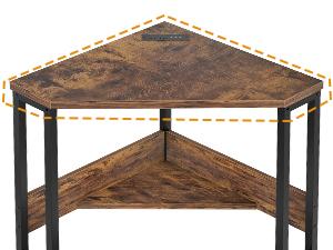 Corner Small Desk with Outlets Corner Table for Small Space Industrial Computer Desk with Storage for Home Office, Workstation, Living Room, Bedroom