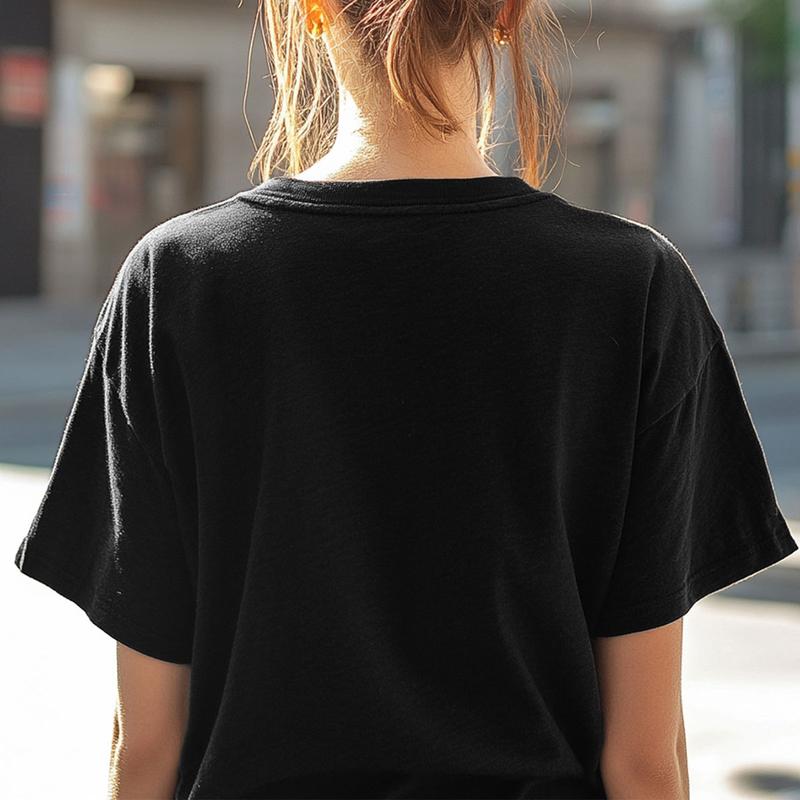 Women's Country Roads Floral Print T-Shirt 100% Cotton Crew Neck Short Sleeve Black Tee