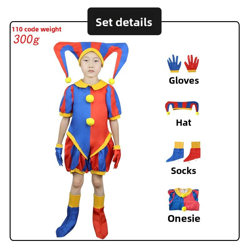 Magical Digital Circus Cosplay Costume Pomni Jumpsuit Halloween Clown Outfit