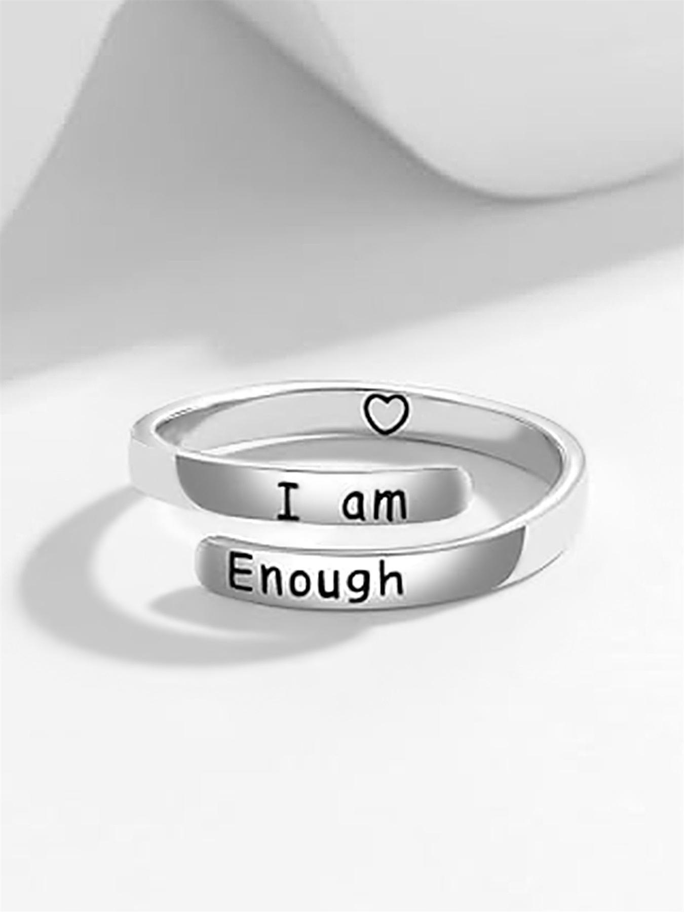 S925 Sterling Silver Fashion Letter Pattern Cuff Ring, Fashion Jewelry for Party, Daily Clothing Decor, Trendy All-match & Exquisite Jewelry for Anniversary Gift, Initial Rings, Heart Signet Ring