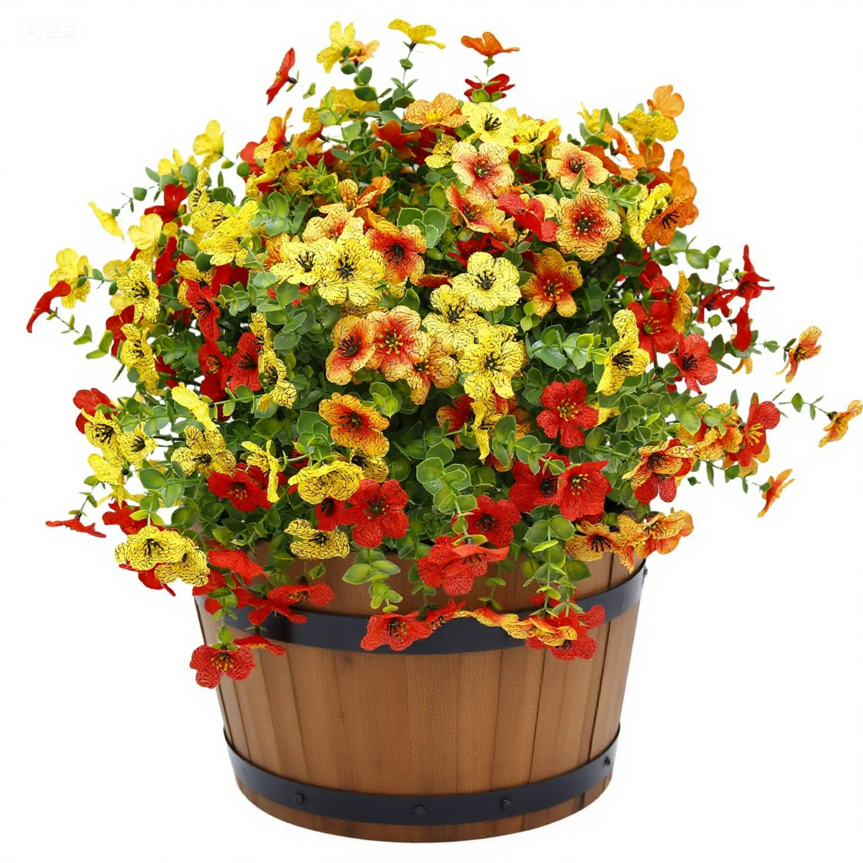 VIKINGS PANDA 12 Bundles 14" UV Resistant Artificial Silk Daisies, Color Matching Faux Flowers, Outdoor Decor for Window Box, Porch, Patio, Garden & Indoor Home Use  Artificial Flowers 3 Mixed Colors Home Decoration Bouquet Decorative