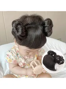 Children's wig braid headband, children's fake bangs headband, suitable for cosplay hair accessories.Easy to apply and time-saving, it creates a fluffy, natural-looking hairstyle in seconds effortlessly