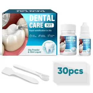 Temporary Dental Care Kit, Portable Tooth Cement for Temporary Smile Touch-Up, Ideal for Loose Fillings, Crowns & Bridges, Durable & User-Friendly At-Home Tooth Cover Care Set