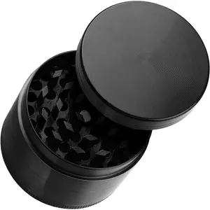 2'' Spice Grinder Coffee Bean Jar Heavy-Duty Zinc Alloy Smooth Grinding for Kitchen Black