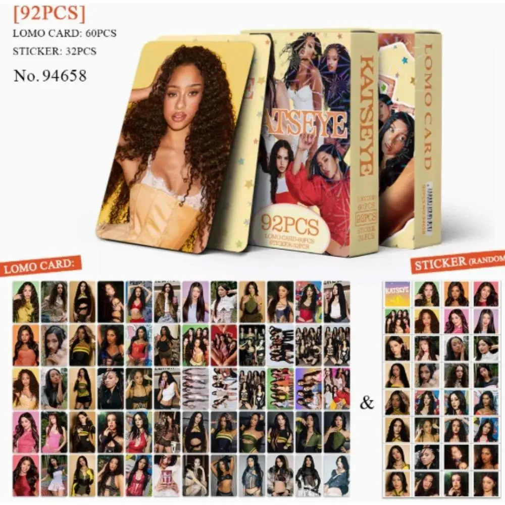 55/92Pcs Kpop KATSEYE Album Lomo Cards - HD Printed Photocards & Stickers for Gabriela, LARA, DANIELA, MANON, MEGAN, YOONCHAE Fans Gift (Fashion Accessory Charm)