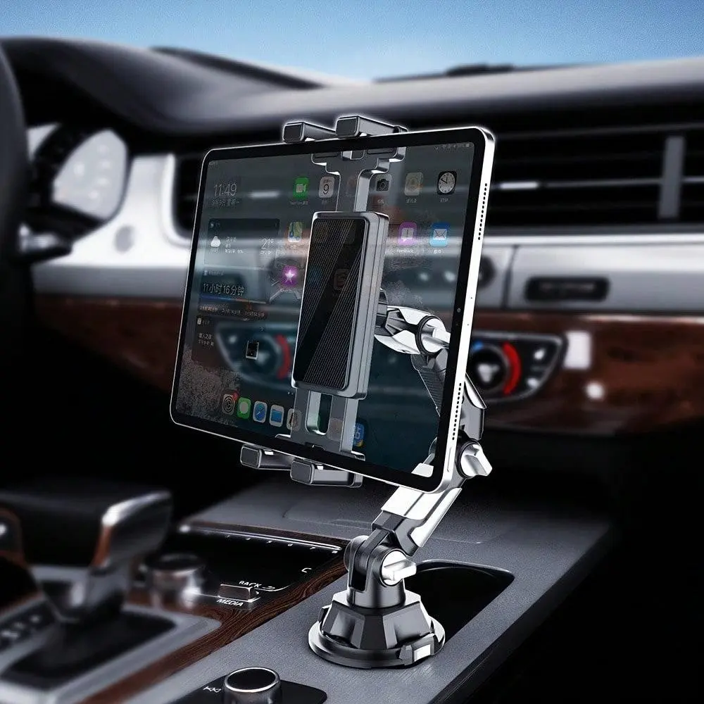 Cup Phone Holder for Car & Truck, Dashboard Phone Mount, 360° Adjustable Tablet Mount, Hands-Free Stand for Smartphones and Tablets Up to 13 Inches, Universal Compatibility