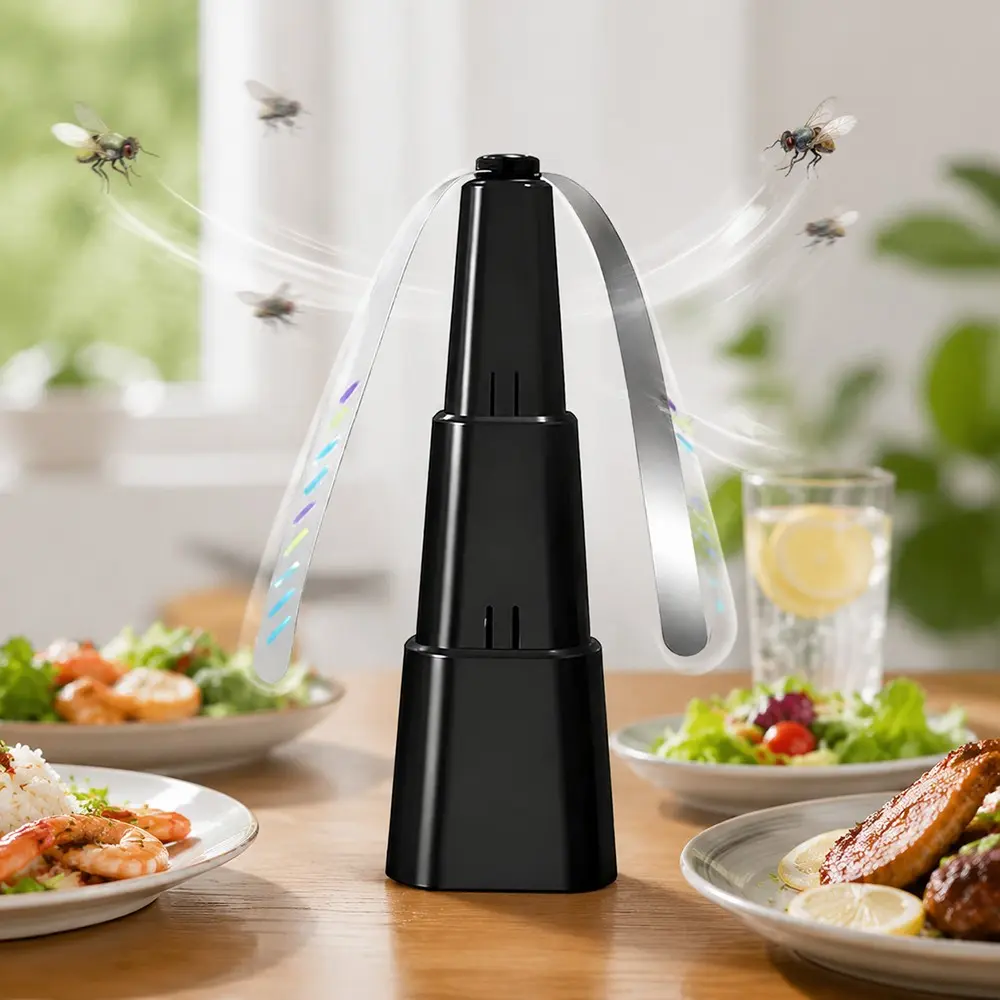 1pcs Mosquito Repellent Fan Portable Fly Fan for Indoor and Outdoor, Mini Retractable Fan Adjustable Automatic Ultra-quiet Drive Mosquito Flies Repeller, Fly Repellent Device for Table