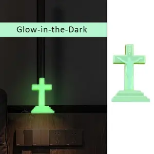 Glow-in-the-Dark Religious Table Cross, Night Glow Cross Ornament, Jesus Christ Cross, Christmas Home Decor Craft, Religious Gift Item, Elegant Wall Hanging Decoration