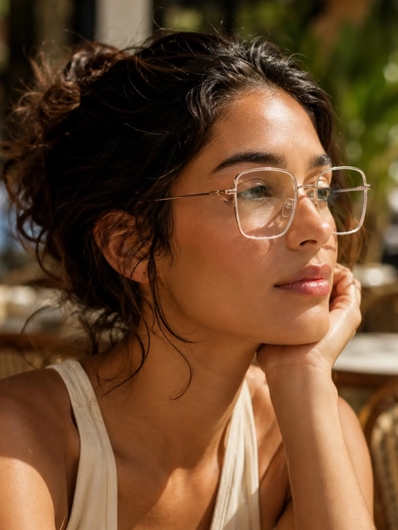 Women's Metal Square Frame Glasses, Casual Elegant Fashion Eyewear, Suitable for Library, Office, Commute, All Seasons