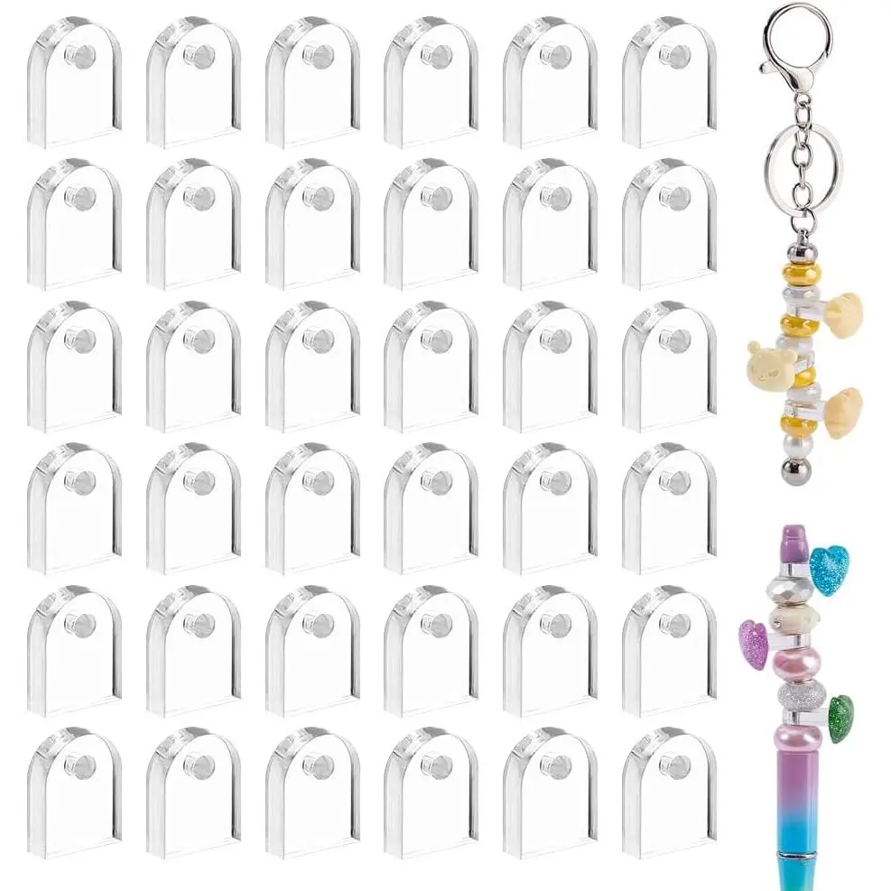 100 count  Spacer for Beadable Pens Clear Focal & Spacer Flatback Attachment Pendants for Pen   Crafting DIY Pen Supplies Christmas DIY Decoration
