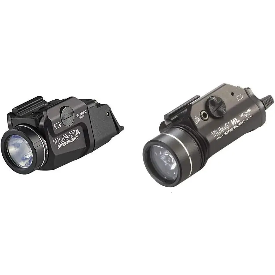 Streamlight TLR-7A Flex 500 Lumens Tactical Flashlight & TLR-1 HL 1000 Lumens Weapon Mount Flashlight Combo for Sports Outdoor Activities Hunting Camping Hiking