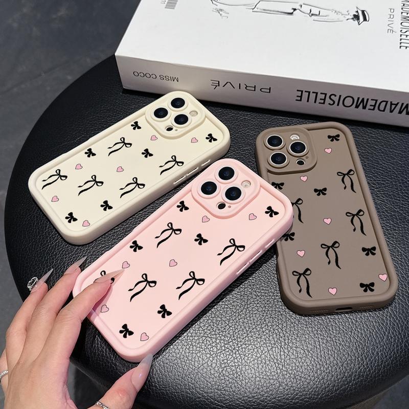 Black bow pattern iPhone case protective case suitable for iPhone 17 Promax 16 Plus 15 14 13 12 11 soft case