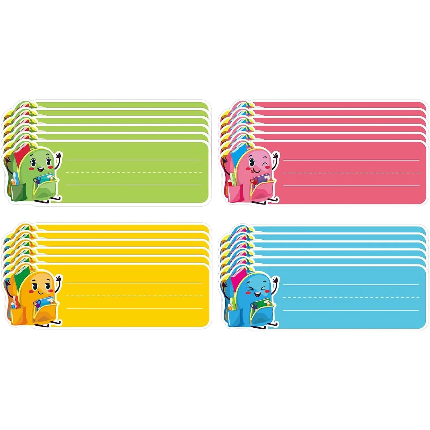 Name Plates for Classroom Student Desks - 36 count Personalized Schoolbag Desk Name Tags Stickers Self Adhesive Names Labels for   Elementary  to School Teaching Supplies