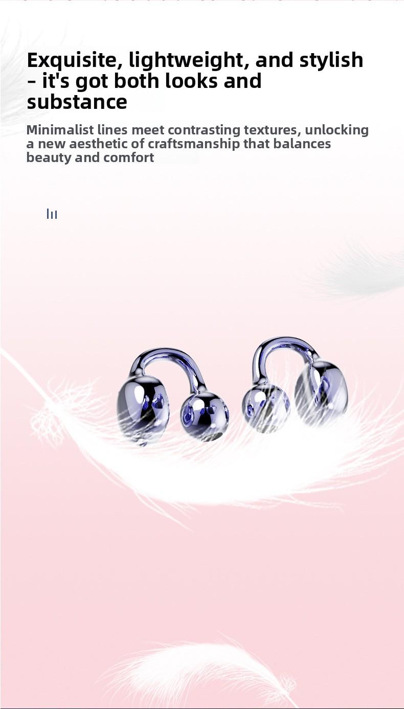 2026 New Model Clip-on Wireless Bluetooth Earphones with Binaural Stereo Sound, Smart Call Noise Cancellation