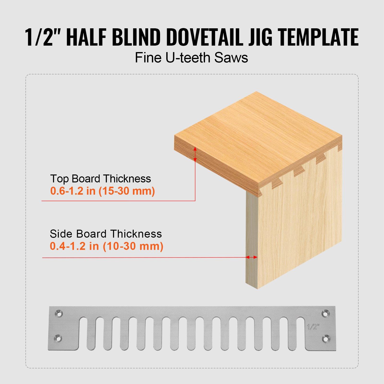 VEVOR Dovetail Jig, 12 in Width, Dove Tailing Router Jigs with 4 Router Bits & 3 Templates, Precise Alignment Dove Tail Jig, Mortise and Tenon Woodworking Tools for Furniture & Wood Cabinet Making