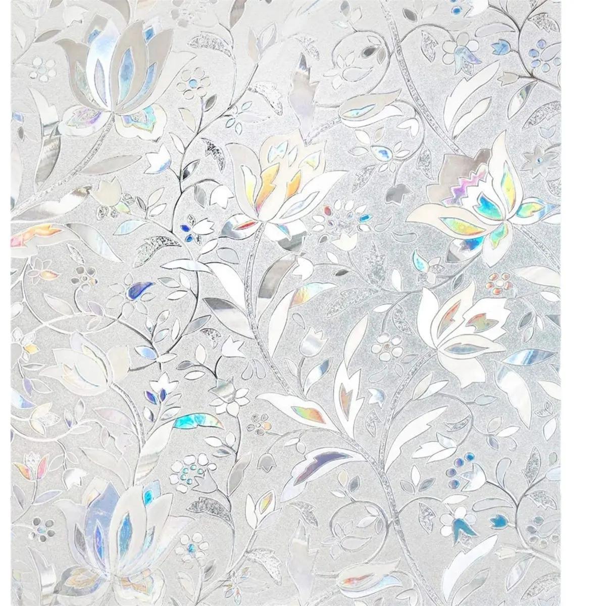 Elegant Tulip Floral Privacy Window Film, Self-Adhesive No Glue, Transparent Non-Sensitive Floral Design Decorative Glass Sticker, Easy Peel & Stick, Office Living Room Decorative Stickers, Floral Pattern Sticker
