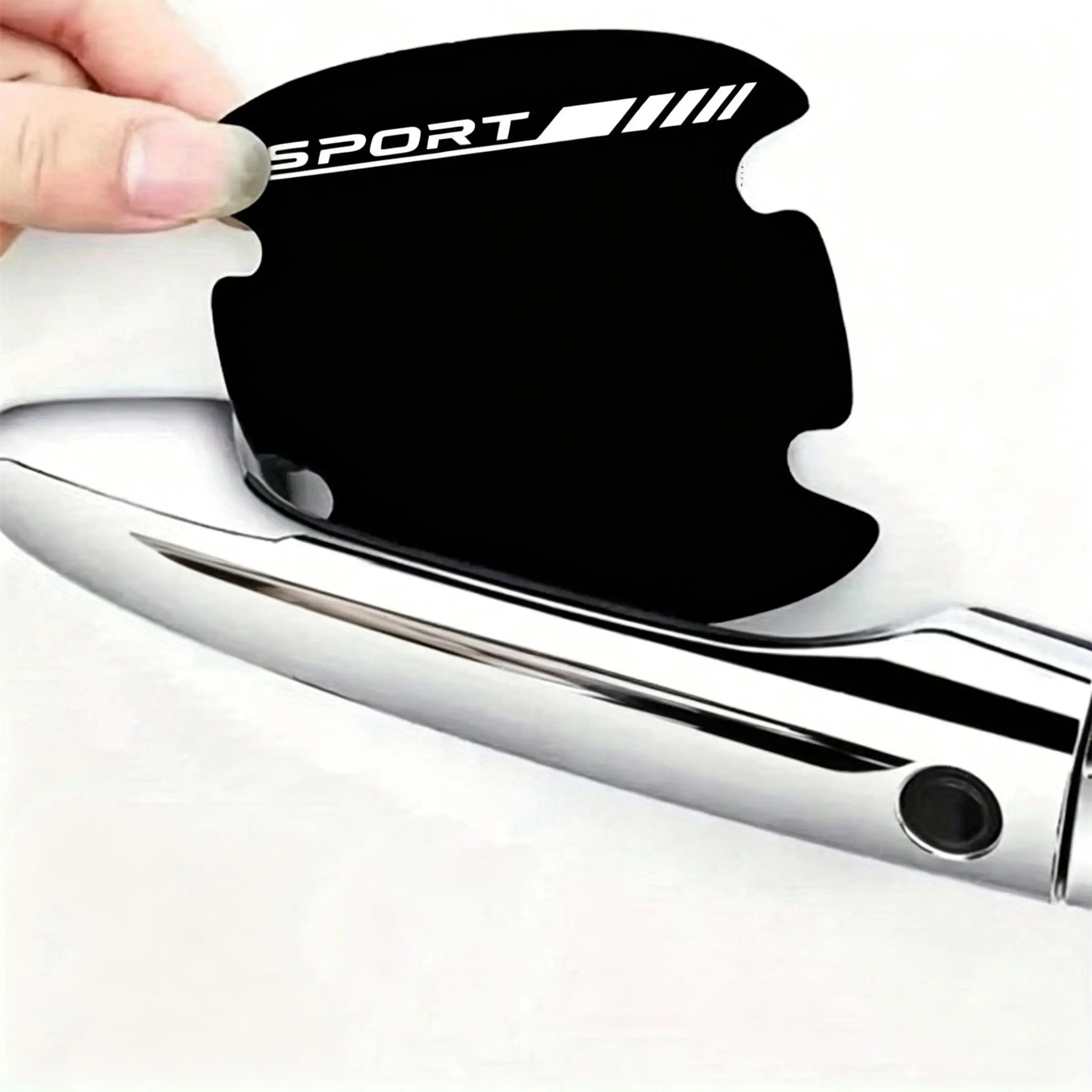 Sports series letter sports pattern car set sticker, car door bowl door handle decal scratch-proof waterproof cover, suitable for all vehicles, durable plastic door handle scratch-proof protection is suitable for car decoration car stickers