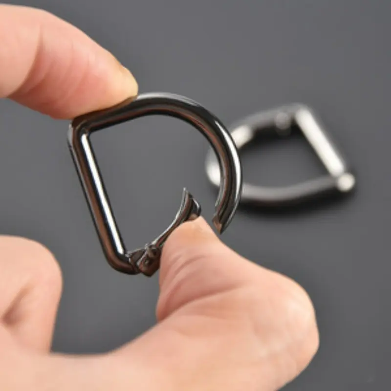 5pcs D-Ring Clasps for Handbags, Spring-Loaded Design for Easy Opening and Closing, Includes Links and Hooks