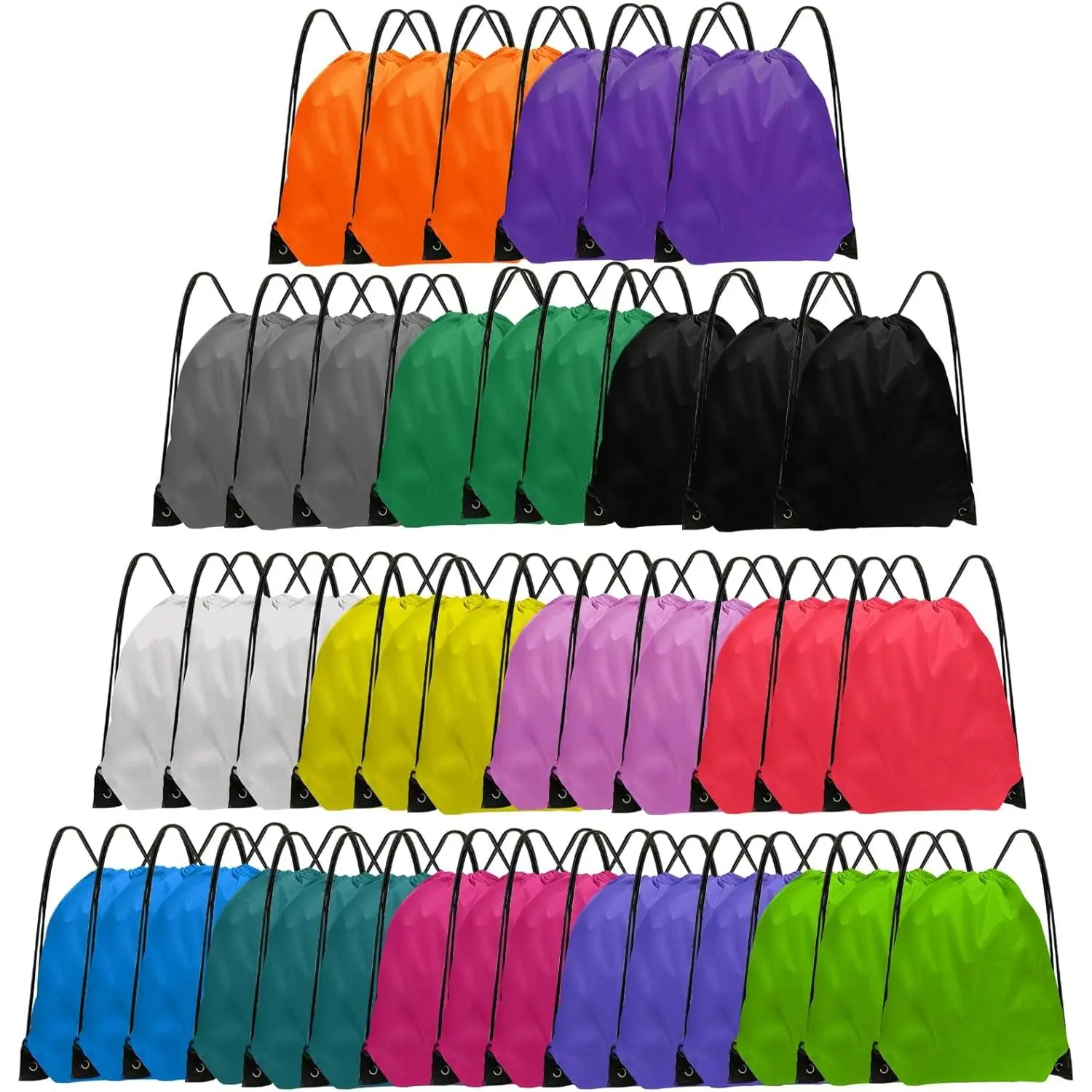 Bulk 42 Pcs Drawstring Backpack Cinch Sackpack for Men Women Gym 14 Colors