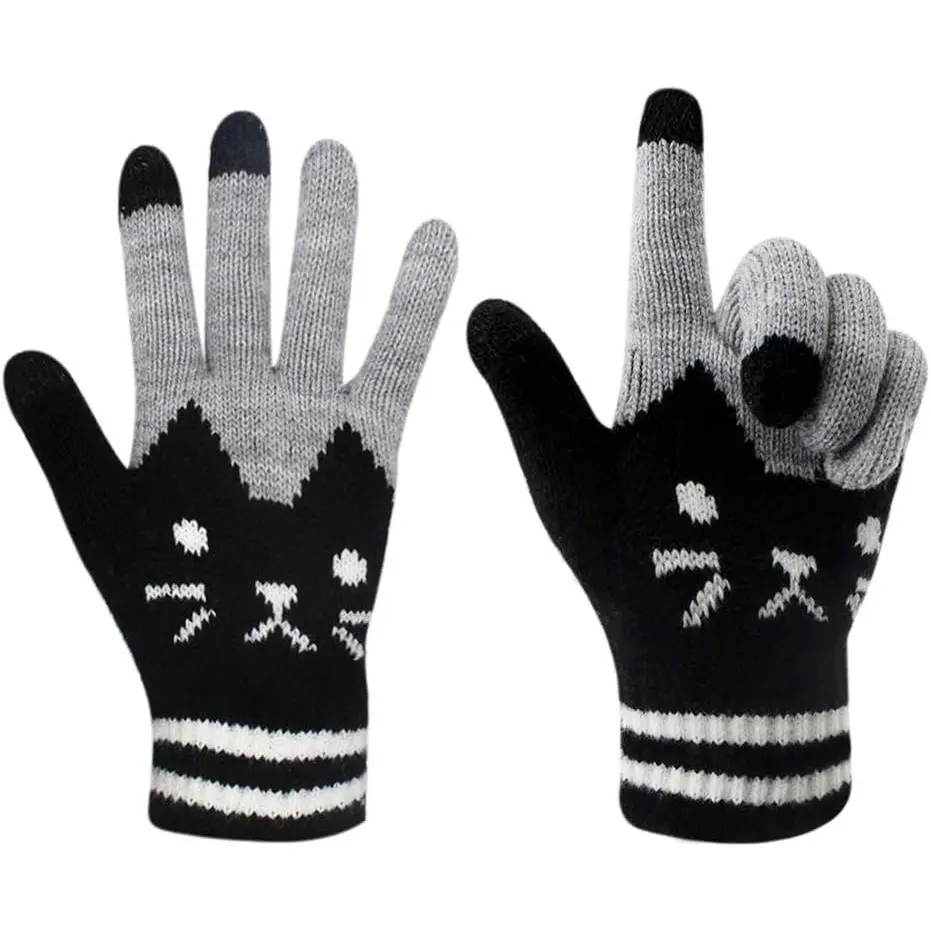 Baby Winter Touch Screen Knit Gloves - Keep Warm Texting Mittens for Toddlers, No Warning Applicable