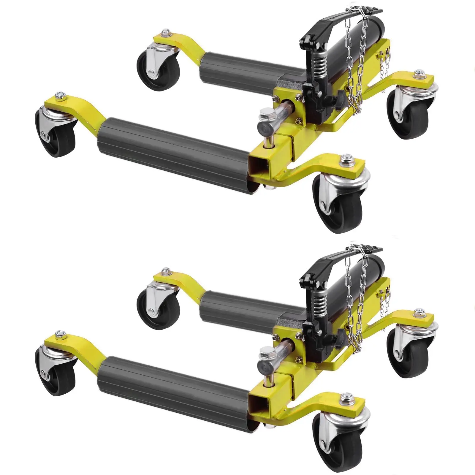 Heavy Duty Hydraulic Car Wheel Dolly Set – 1500lbs Capacity, Vehicle Positioning, Ratcheting Foot Pedal, Tire Jack Mobile Base for Cars, Trucks, RVs, Boats, Motorcycles – 2PCS