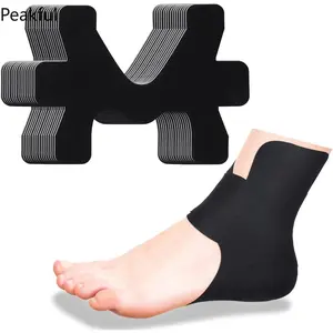 Black Precut Athletic Ankle Tape,popular 10-count cotton kinesiology accessory for targeted muscle and ligament stability.Flexible stretch design fits most ankle sizes and stays comfy during movement,fitness practice and everyday chronic ankle pain relief