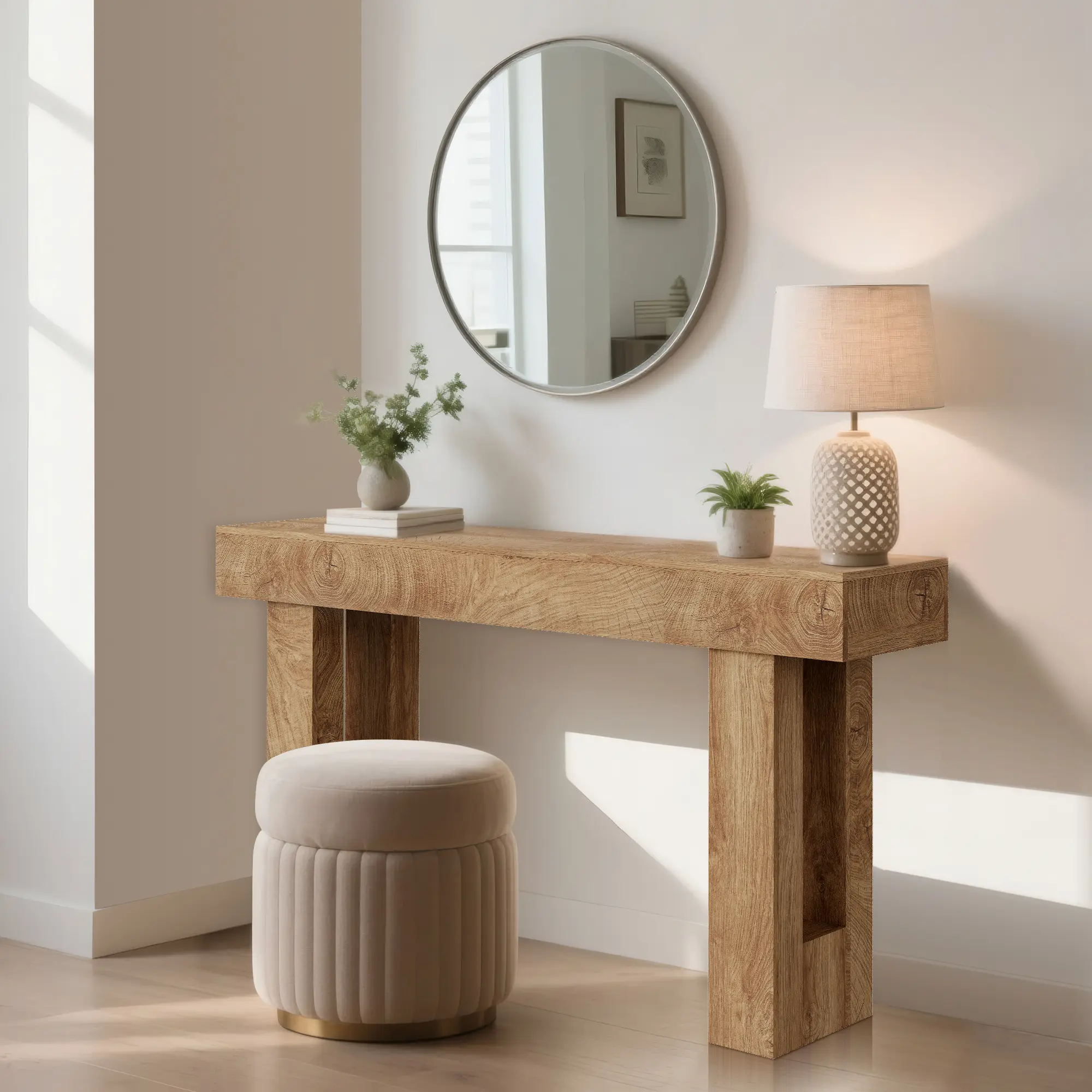 63" Long Console Table for Entryway, Wooden Rectangular Sofa Table Behind The Couch, Farmhouse Entryway Table for Entrance, Hallway, Living Room