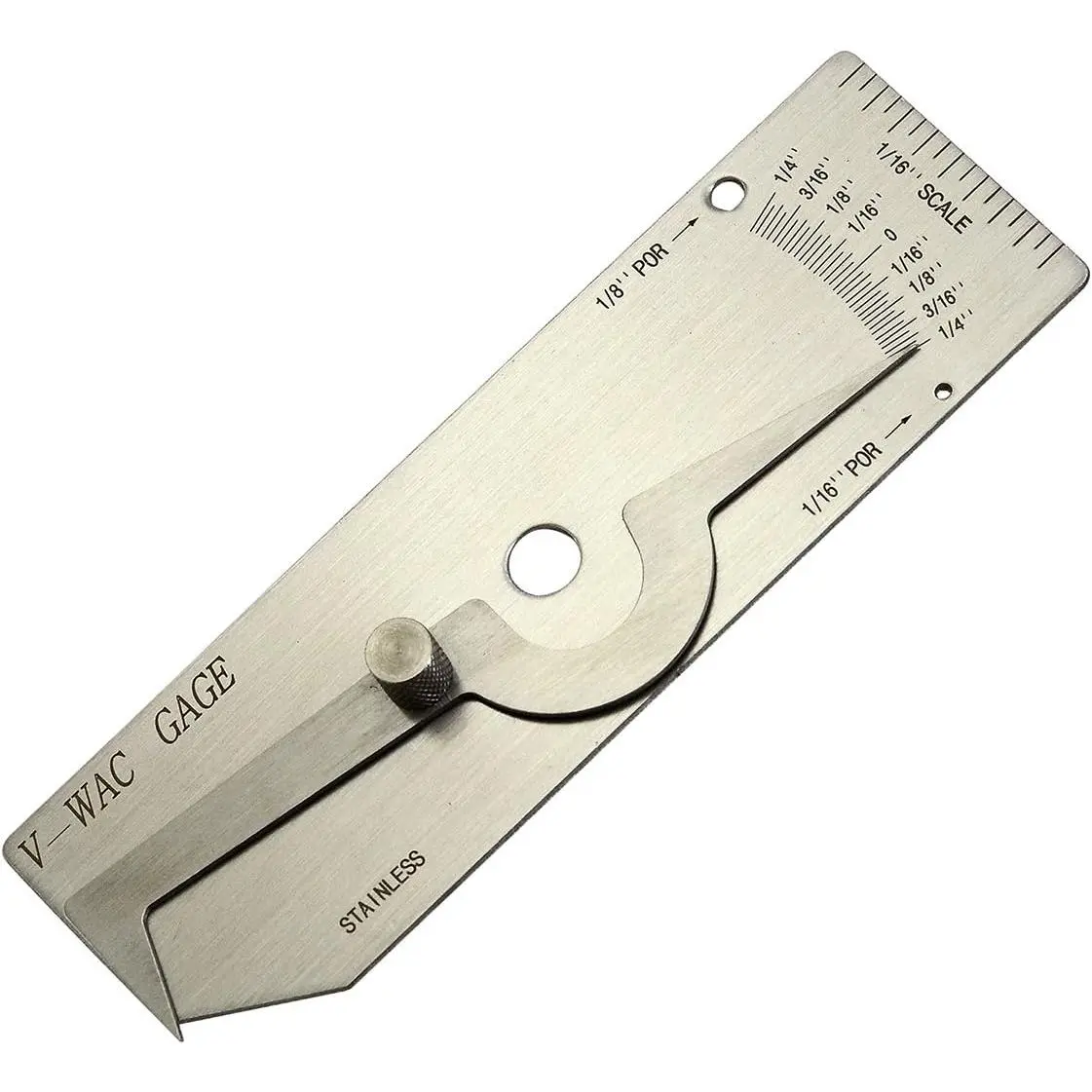 V-WAC Stainless Steel Single Gauge Welding Inspection Thread Gauge - Marks Inch Only, Checks 1/4 in Undercuts, Pits, Crown Height, Porosity