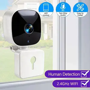 MiNi 2.4G WiFi Indoor/Outdoor Wired Security HD Camera - Person/Pet/Vehicle Detection, Baby Monitoring, Color Night Vision,Local Storage or Optional Cloud storage - 1 camera (White) Security Cameras Outdoor