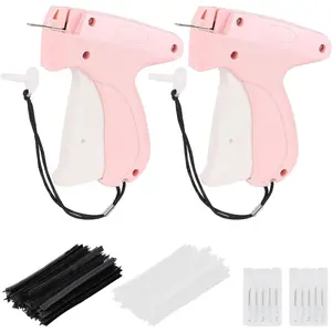 2 Pack Stitch Gun for Clothes, Stitchy Microstitch Tag Gun Quick Clothing Fixer - Sewing Kit Includes 10 Needle, 2000 Fasteners (Pink)