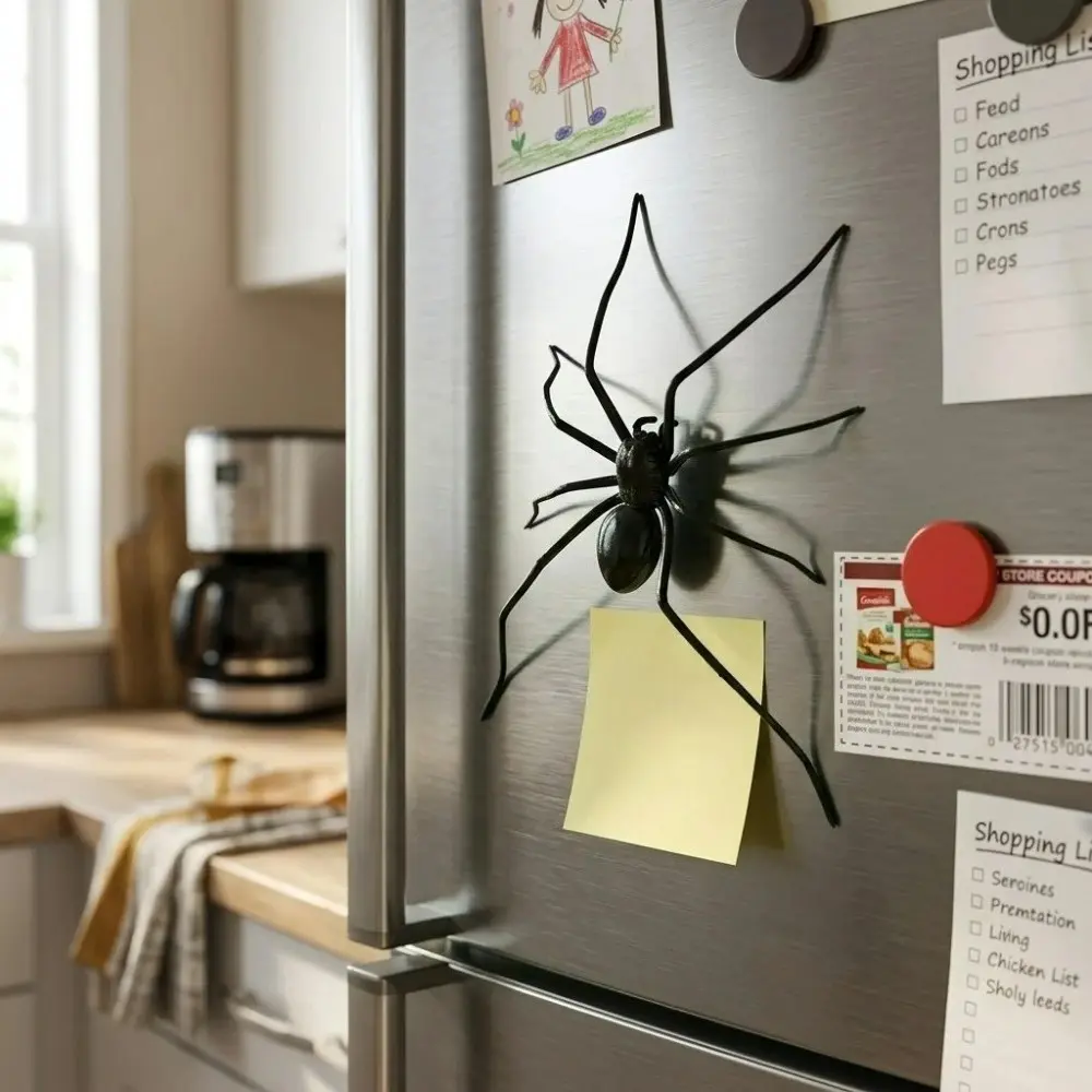 Large Spider Shape Refrigerator Magnet, Funny Magnetic Decoration for Kitchen Office Whiteboard Storage Cabinet, Multi-Scene Setup, Funny Fridge Magnets