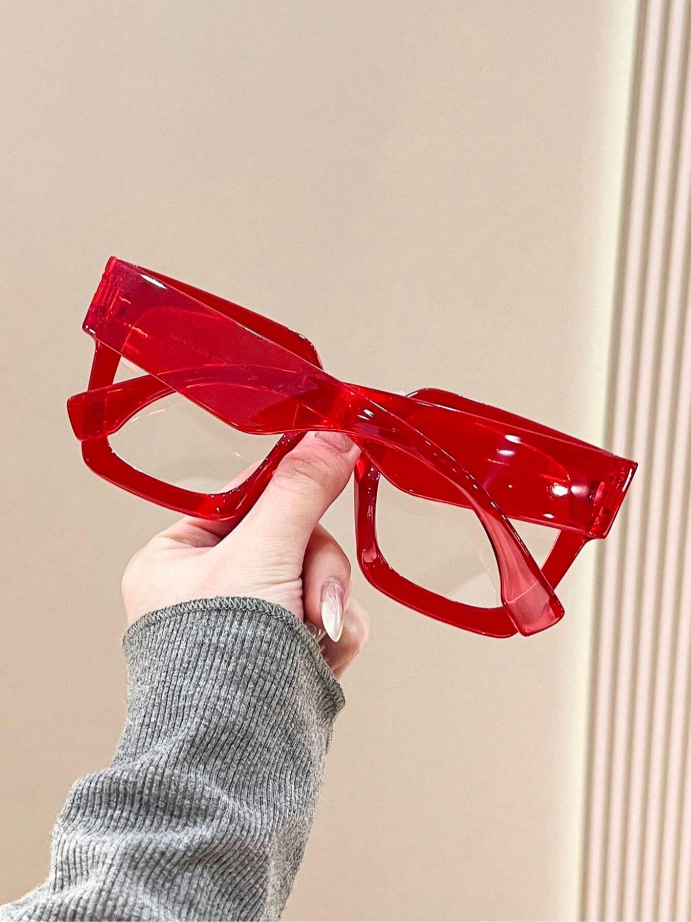 Cute Square Frame Eyeglasses, Basic Fashion Anti-blue Light Eyeglasses for Women & Men, Fashion Eyeglasses for Work, Daily Clothing Decor, Perfect for Student Daily Use