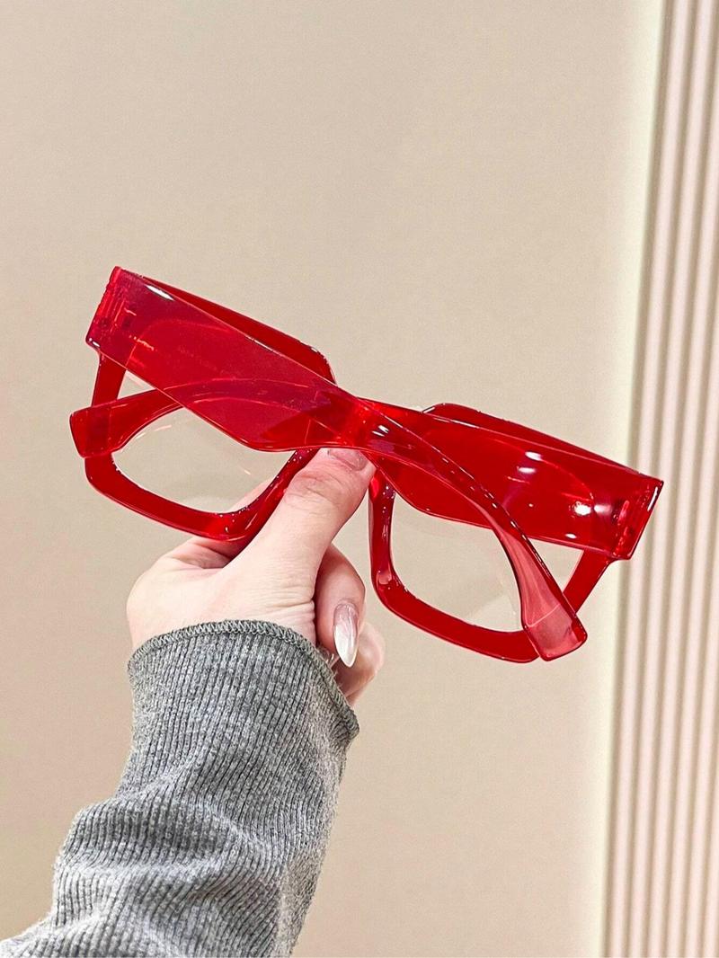 Cute Square Frame Eyeglasses, Basic Fashion Anti-blue Light Eyeglasses for Women & Men, Fashion Eyeglasses for Work, Daily Clothing Decor, Perfect for Student Daily Use