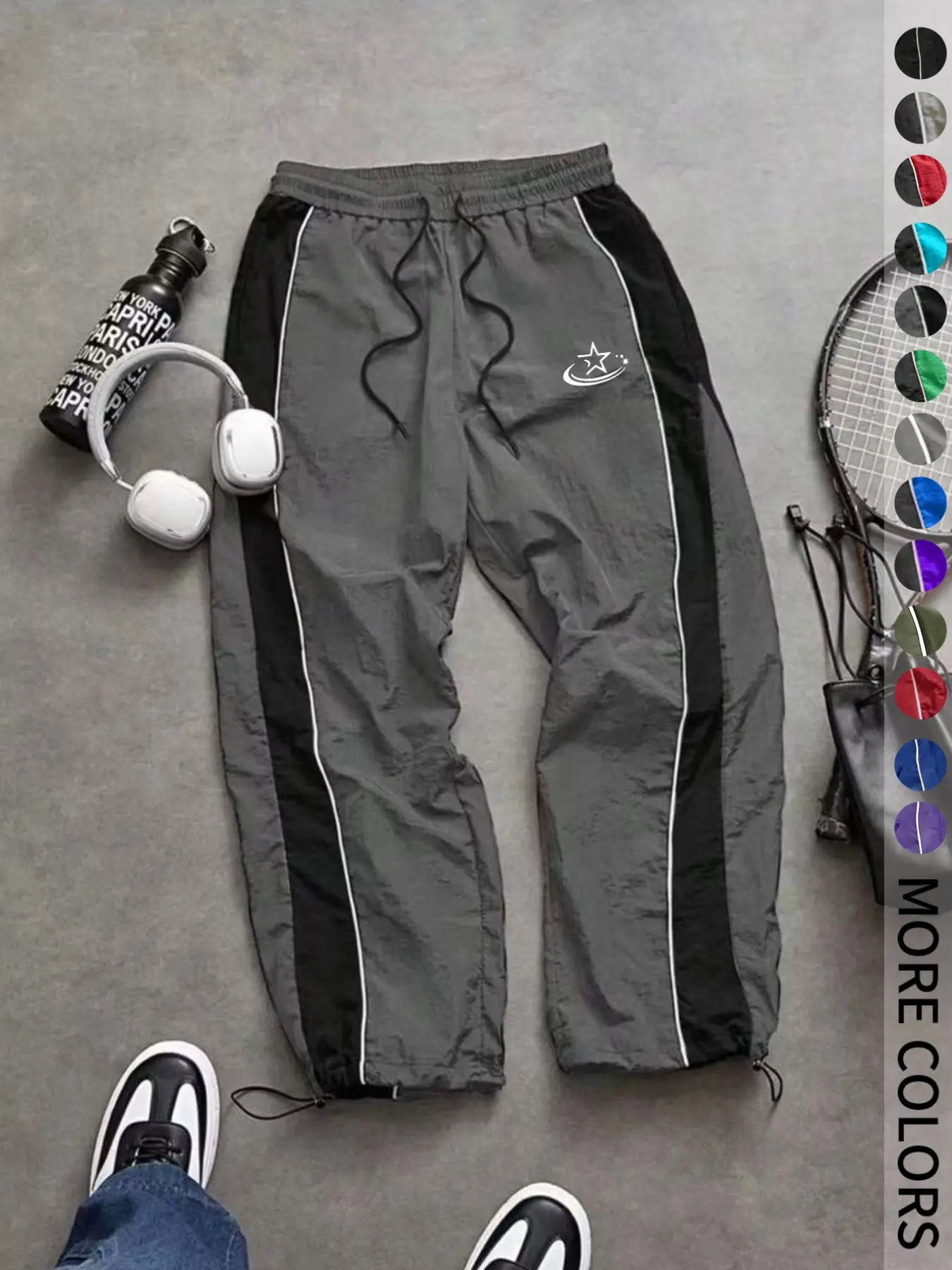 New Men's Casual Sport Pants, Loose Fit, Elastic Waistband, Fashionable Print, Lightweight Fabric, Perfect for Daily Wear, Athleisure Menswear