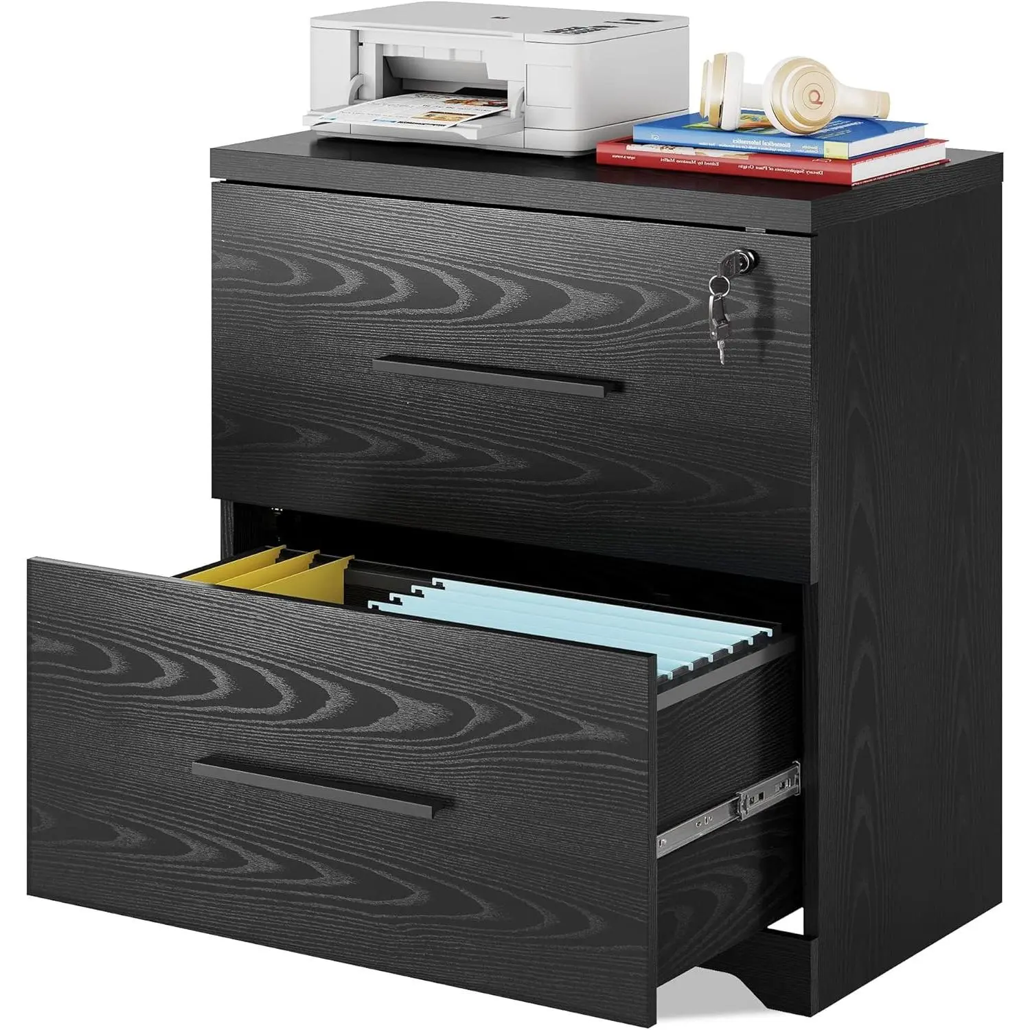 DEVAISE 2-Drawer Wood Lateral File Cabinet with Lock, Office & Home Furniture Storage