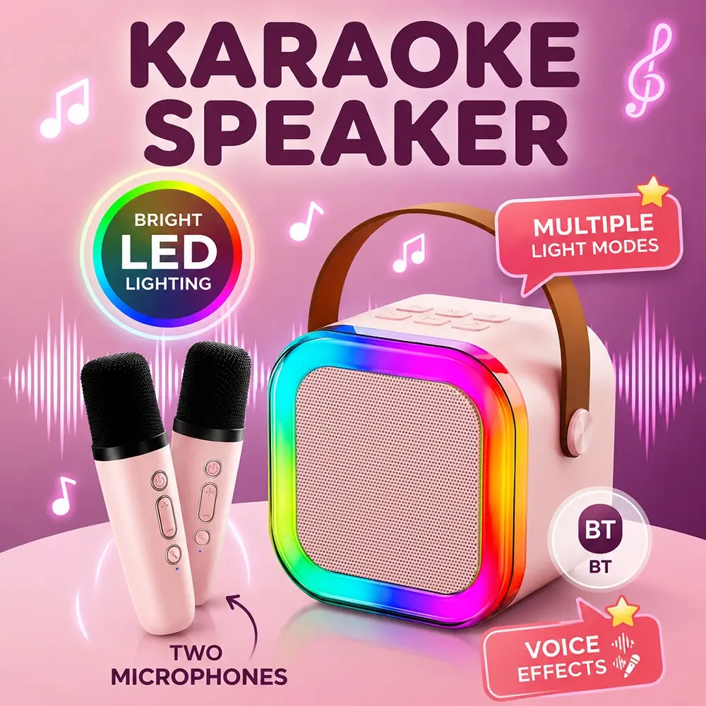 Portable Karaoke Speaker, Handheld Wireless Microphone Speaker, Outdoor Use, Home & Outdoor Scenes, K12 Model