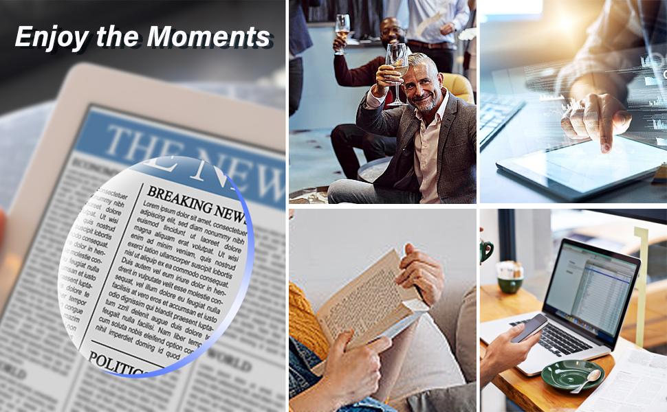 Progressive Multifocal Reading Glasses for Women Men, Anti Glare/Eyestrain Blue Light Blocking Computer Readers