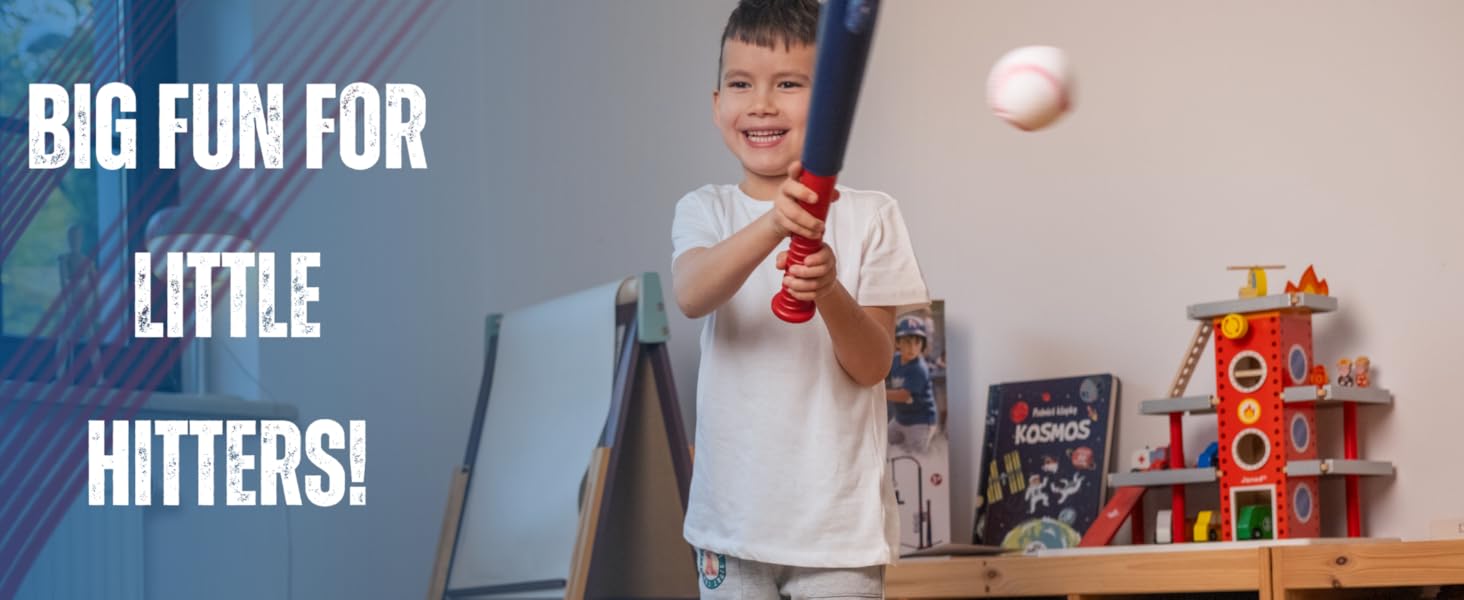 SUNDAY MIRTH 3-in-1 Baseball Set for Kids and Toddlers Ages 3-5 – Includes Tee Ball Stand, Hanging Tee, Automatic Ball Launcher, and 6 Softballs – Adjustable Height for Indoor/Outdoor Play – Sports Gift for Boys