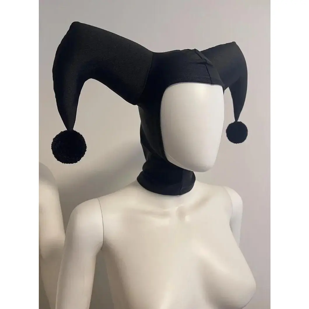Jester Cosplay Black/Red Hat Harley Cosplay Hat Red Black Hat Halloween Party Clown Accessories Prop For Adult